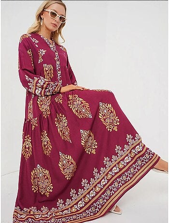 Vestido modesto estampado auténtico bdart