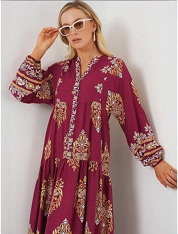 Vestido modesto estampado auténtico bdart