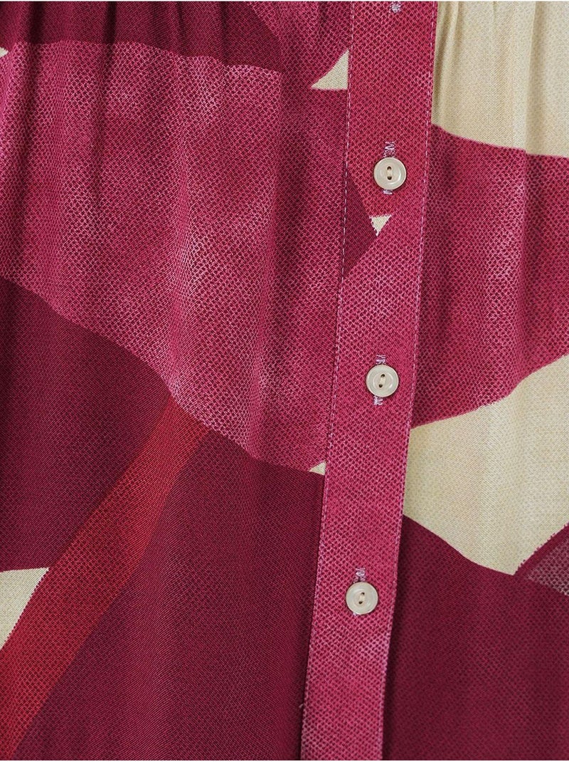 Vestido modesto estampado auténtico bdart Rojo granate - Kiabi