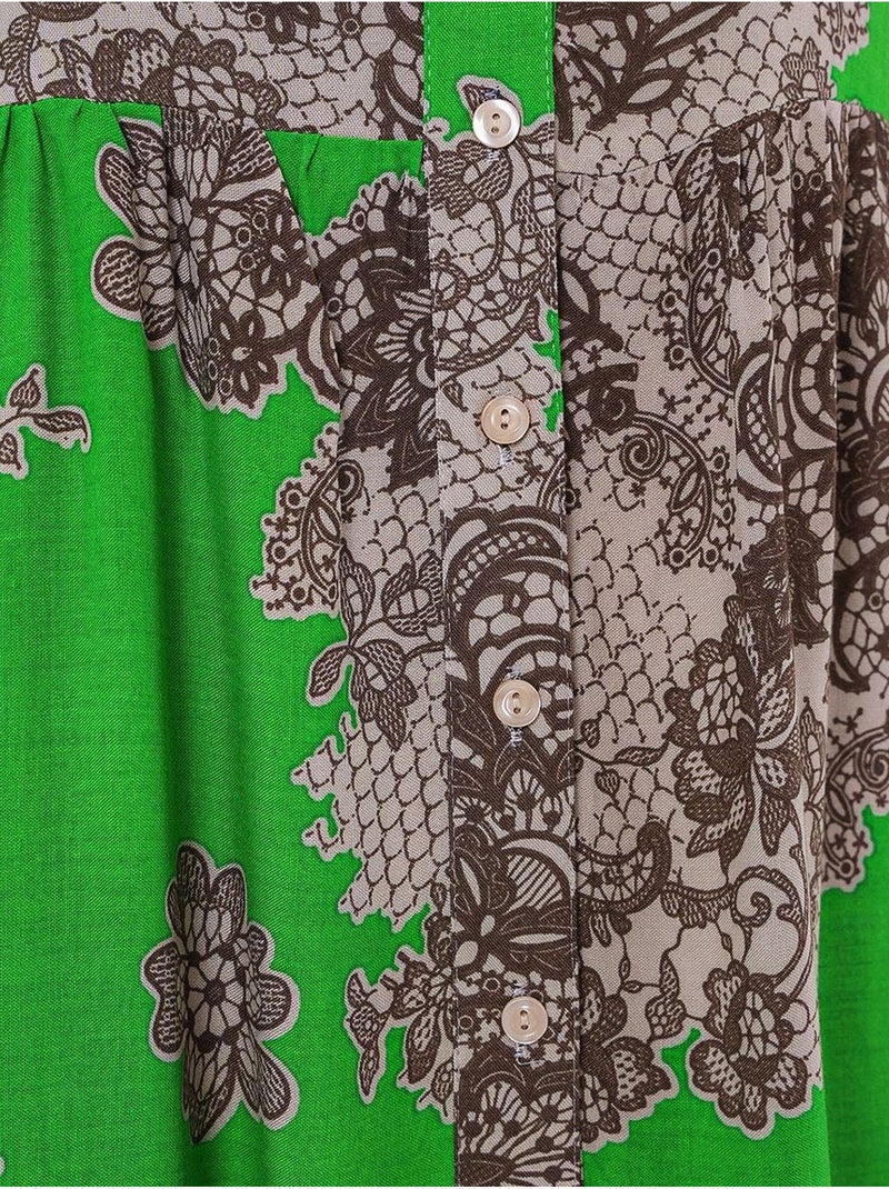 Vestido modesto estampado auténtico bdart Verde anís - Kiabi