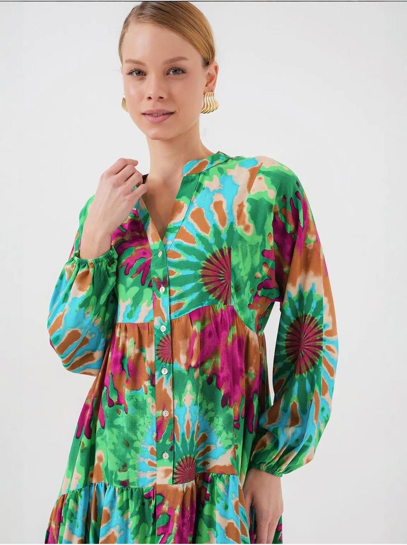 Vestido modesto estampado auténtico bdart Verde - Kiabi