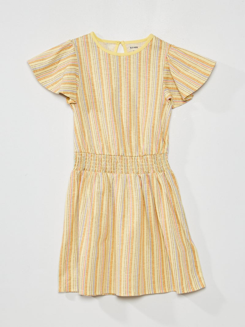 Vestido negro con detalles dorados AMARILLO - Kiabi