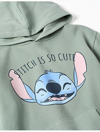 Vestido perchado con capucha y estampado de Stitch