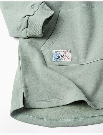 Vestido perchado con capucha y estampado de Stitch