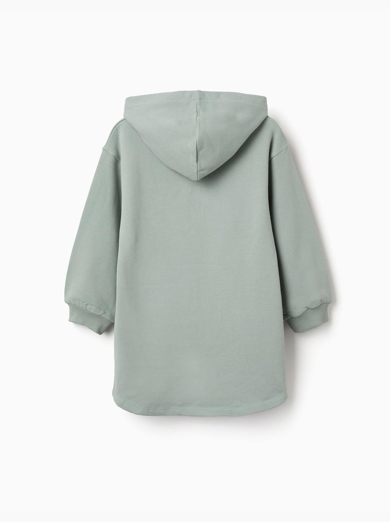Vestido perchado con capucha y estampado de Stitch Verde - Kiabi