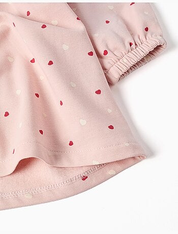 Vestido perchado con estampado de corazones