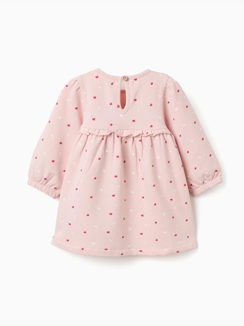 Vestido perchado con estampado de corazones Rosa - Kiabi