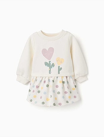 Vestido perchado con estampado de corazones y lunares