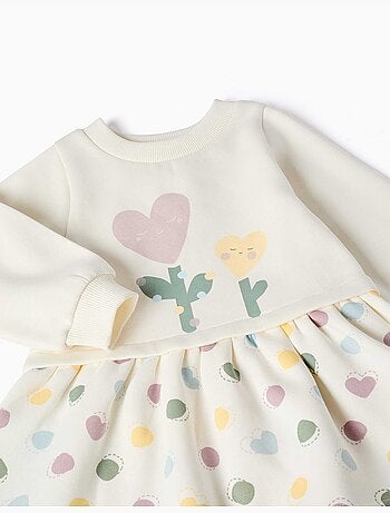 Vestido perchado con estampado de corazones y lunares