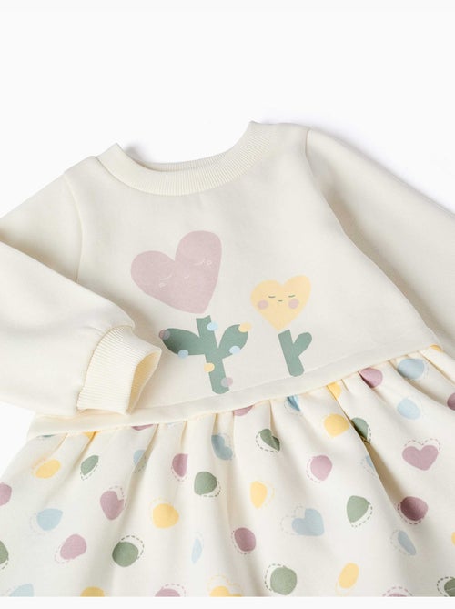 Vestido perchado con estampado de corazones y lunares - Kiabi