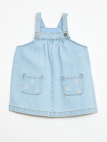 Vestido peto con 2 bolsillos de parche delanteros