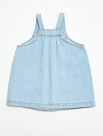 Vestido peto con 2 bolsillos de parche delanteros