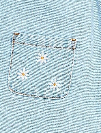 Vestido peto con 2 bolsillos de parche delanteros