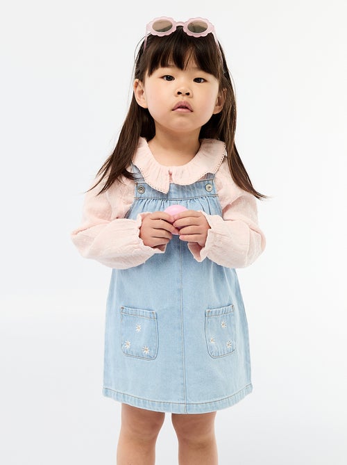 Vestido peto con 2 bolsillos de parche delanteros - Kiabi