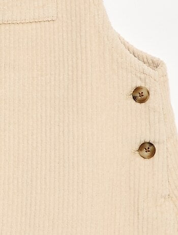 Vestido peto con bolsillo de pana