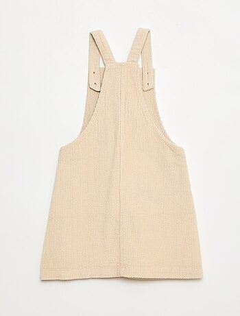 Vestido peto con bolsillo de pana