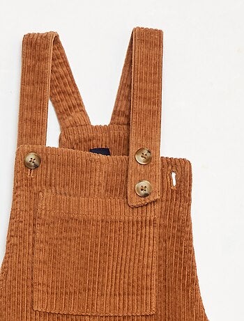 Vestido peto con bolsillo de pana