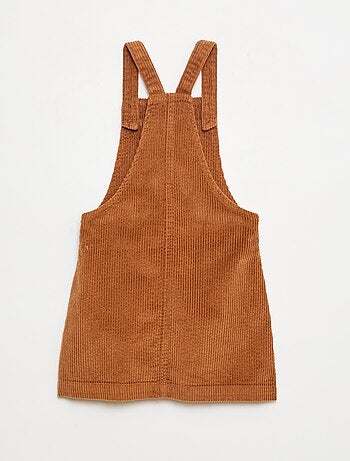 Vestido peto con bolsillo de pana
