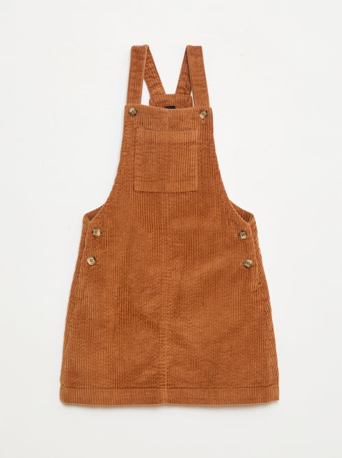 Vestido peto con bolsillo de pana - Kiabi