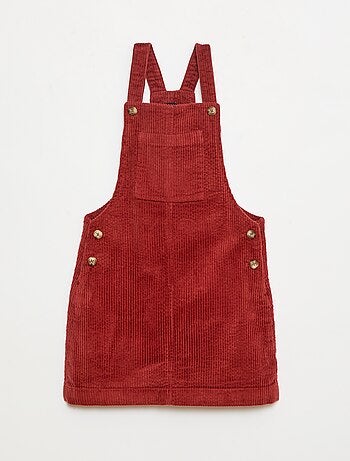 Vestido peto con bolsillo de pana