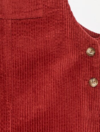 Vestido peto con bolsillo de pana
