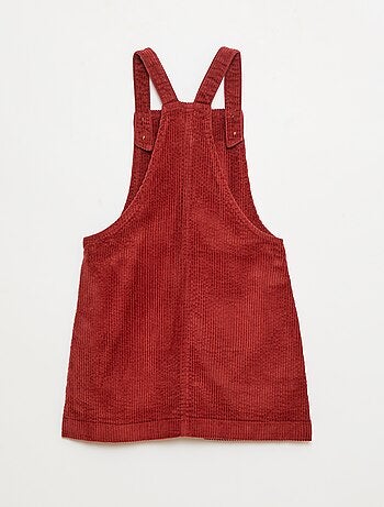 Vestido peto con bolsillo de pana
