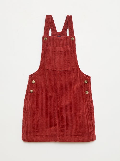 Vestido peto con bolsillo de pana - Kiabi