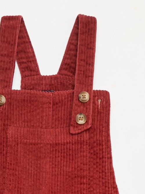 Vestido peto con bolsillo de pana - Kiabi