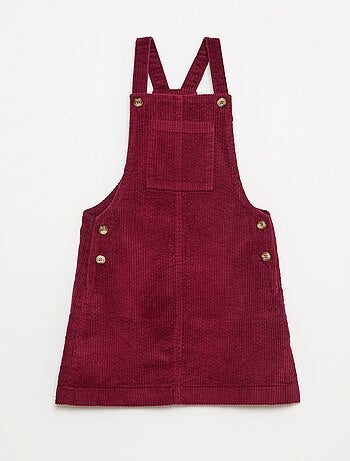 Vestido peto con bolsillo de pana