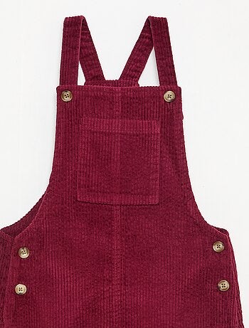 Vestido peto con bolsillo de pana