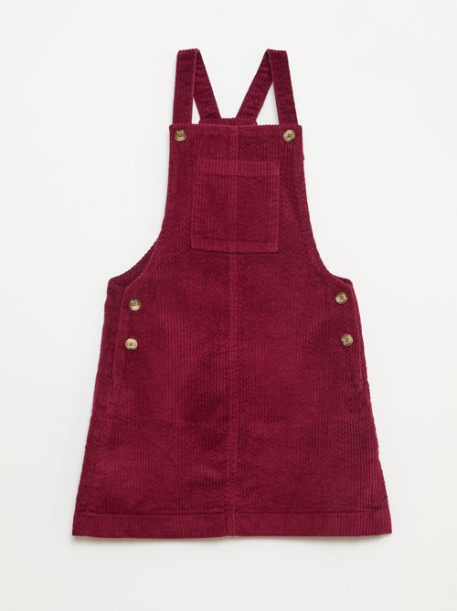 Vestido peto con bolsillo de pana - Kiabi