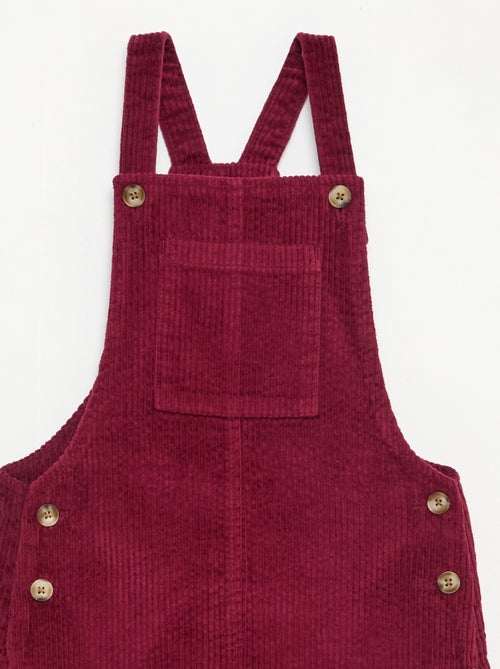 Vestido peto con bolsillo de pana - Kiabi