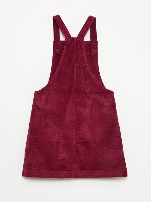 Vestido peto con bolsillo de pana - Kiabi