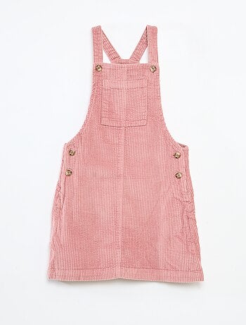 Vestido peto con bolsillo de pana