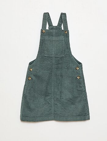 Vestido peto con bolsillo de pana