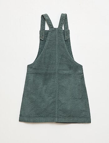 Vestido peto con bolsillo de pana