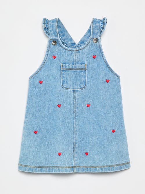 Vestido peto con tirantes con volantes - Kiabi