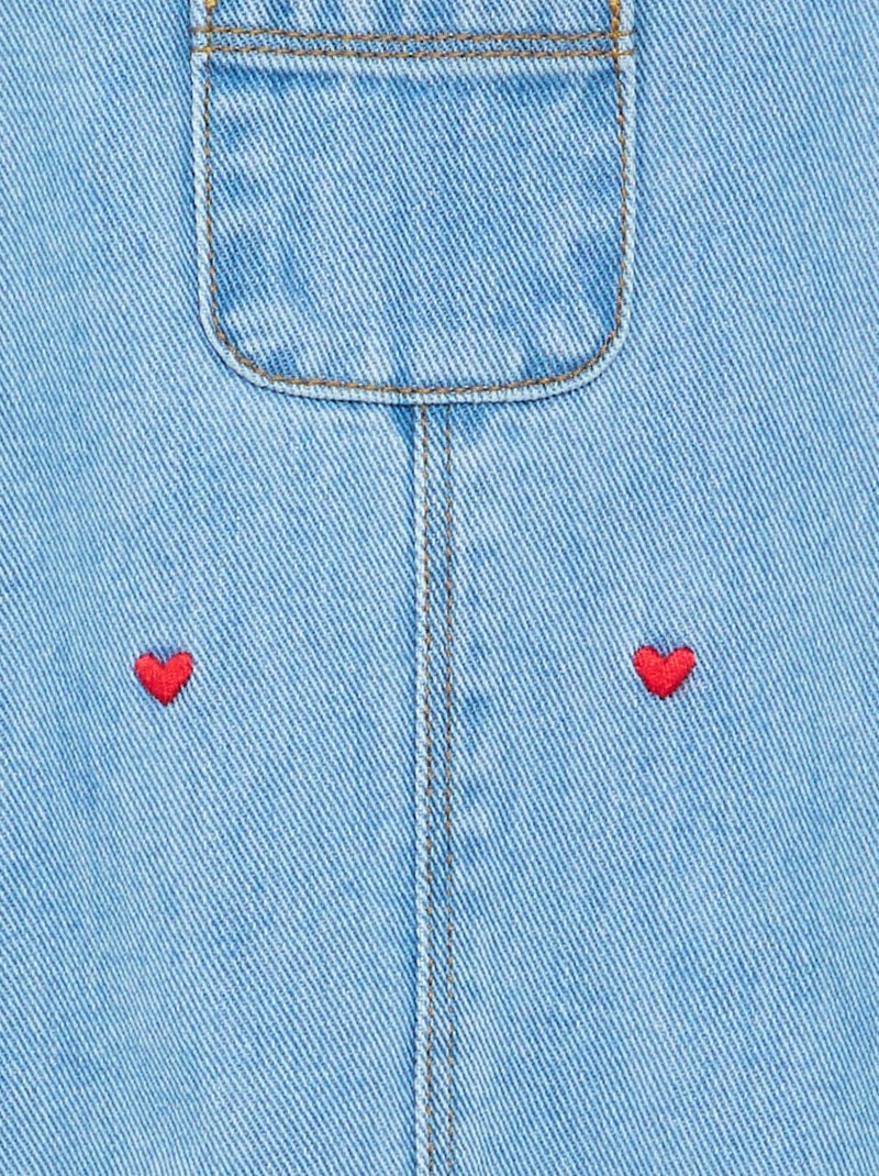 Vestido peto con tirantes con volantes Azul - Kiabi