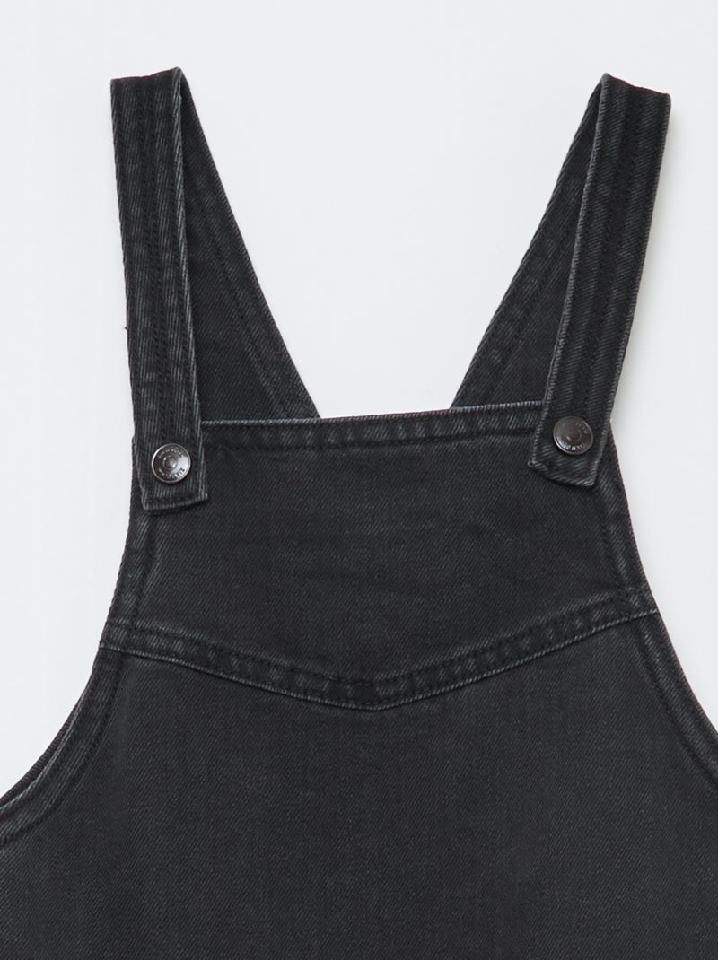 Vestido peto corto vaquero Negro - Kiabi