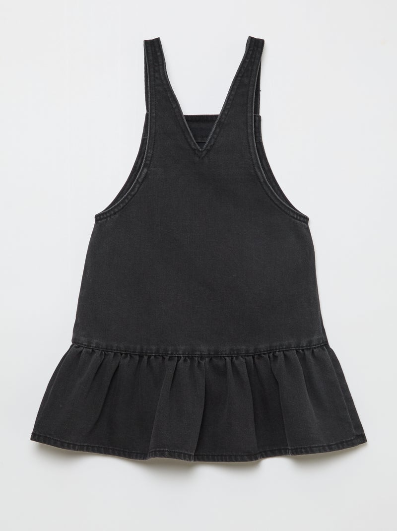 Vestido peto corto vaquero Negro - Kiabi