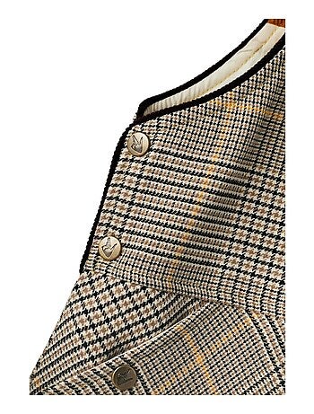 Vestido Peto de Invierno para Niña | Cuadros Tartan Marrón | LOLA