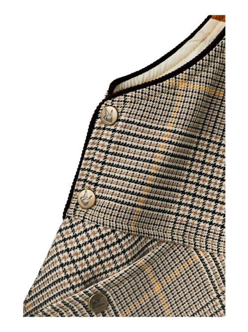 Vestido Peto de Invierno para Niña | Cuadros Tartan Marrón | LOLA - Kiabi