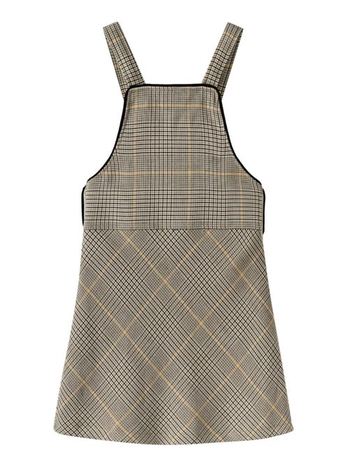 Vestido Peto de Invierno para Niña | Cuadros Tartan Marrón | LOLA - Kiabi
