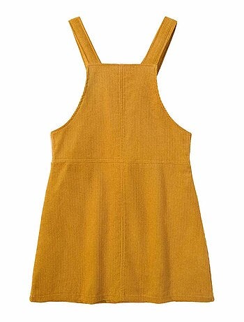 Vestido Peto de Invierno para Niña | Terciopelo Amarillo | LOLA