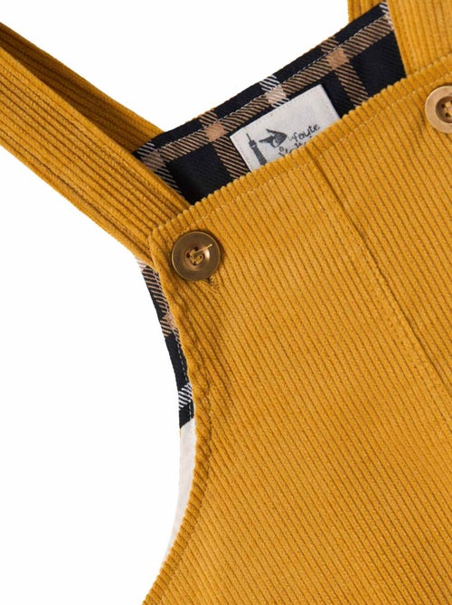 Vestido Peto de Invierno para Niña | Terciopelo Amarillo | LOLA - Kiabi