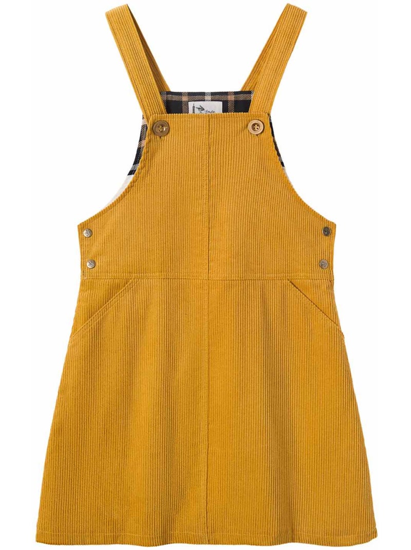 Vestido Peto de Invierno para Niña | Terciopelo Amarillo | LOLA Amarillo - Kiabi