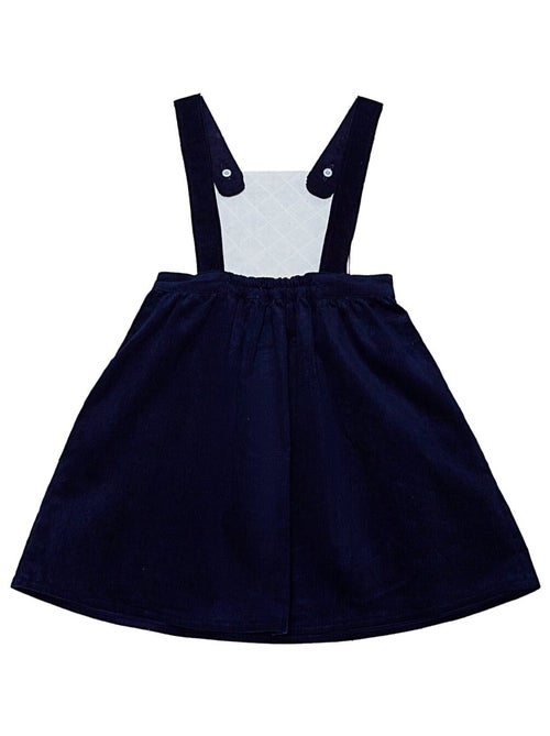 Vestido Peto de Invierno para Niña | Terciopelo Azul Marino | ECOLIÈRE - Kiabi