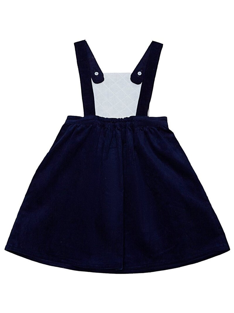 Vestido Peto de Invierno para Niña | Terciopelo Azul Marino | ECOLIÈRE Azul marino - Kiabi