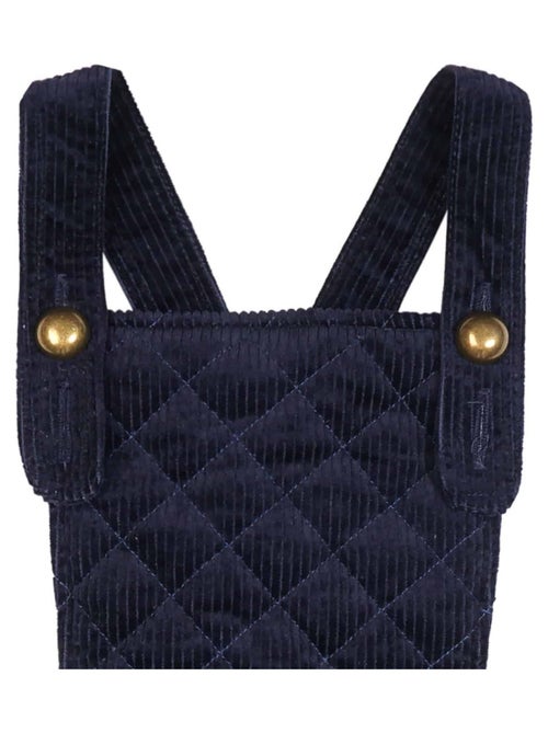 Vestido Peto de Invierno para Niña | Terciopelo Azul Marino | ECOLIÈRE - Kiabi