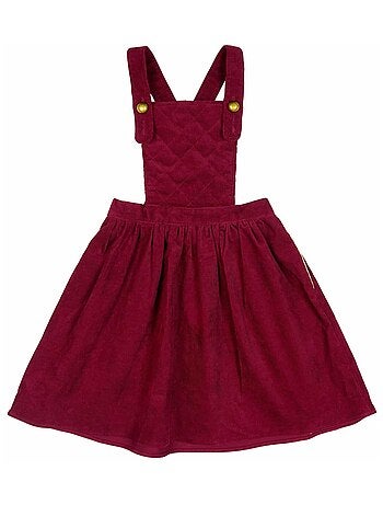 Vestido Pichi de Invierno para Niña | Terciopelo Rosa Pastel | ÉCOLIÈRE